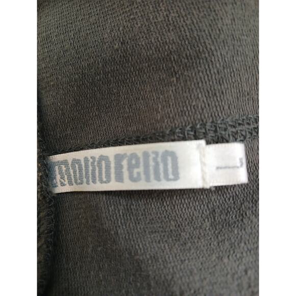 MONORENO  Gray Open Cardigan Embroidery Cotton Flow Look Long Sleeves Pockets L - Picture 2 of 11